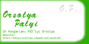 orsolya palyi business card